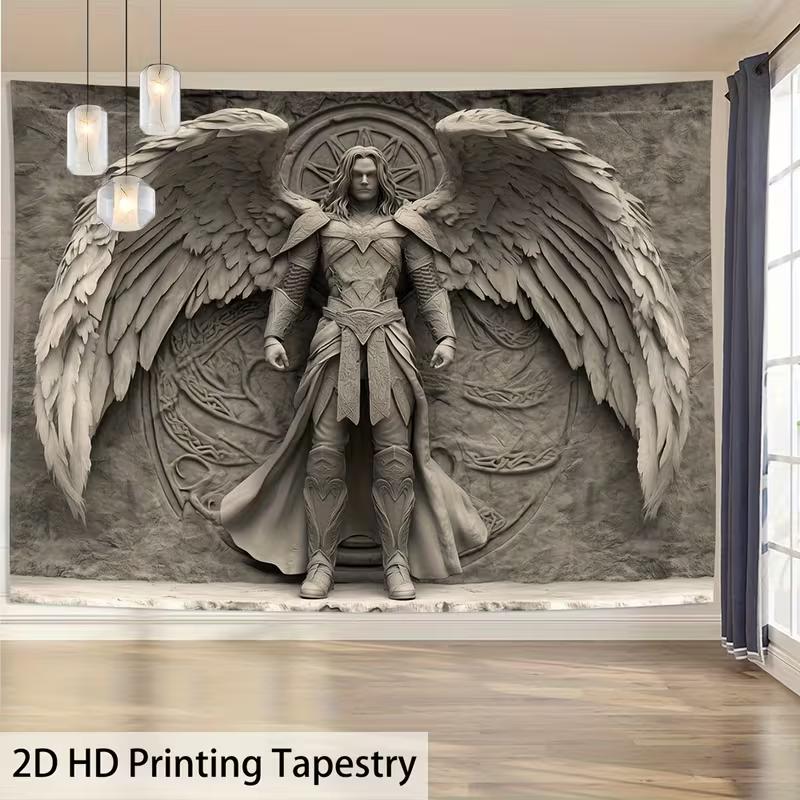 

2D Grey Archangel Statue Tapestry Aesthetic Room Background Decor 47.2x31.5inch/120*80cm
