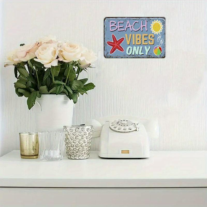 Plochý dřevěný 2D nápis 30*20cm 'Jen plážová atmosféra' Rustikální dekorace pro domov, restauraci, bar a další Snadno zavěsitelná deska pro vnitřní/venkovní použití