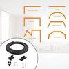 Multipurpose 5 Meter Curved Curtain Rails Set Ceiling Track with Rollers and Hook Brackets Kits for Easy Installation