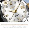 JINSHIDUN New Business and Leisure Ladies Watch Single Calendar Tungsten Steel Mechanical Watch Luminous Waterproof High-end Watch