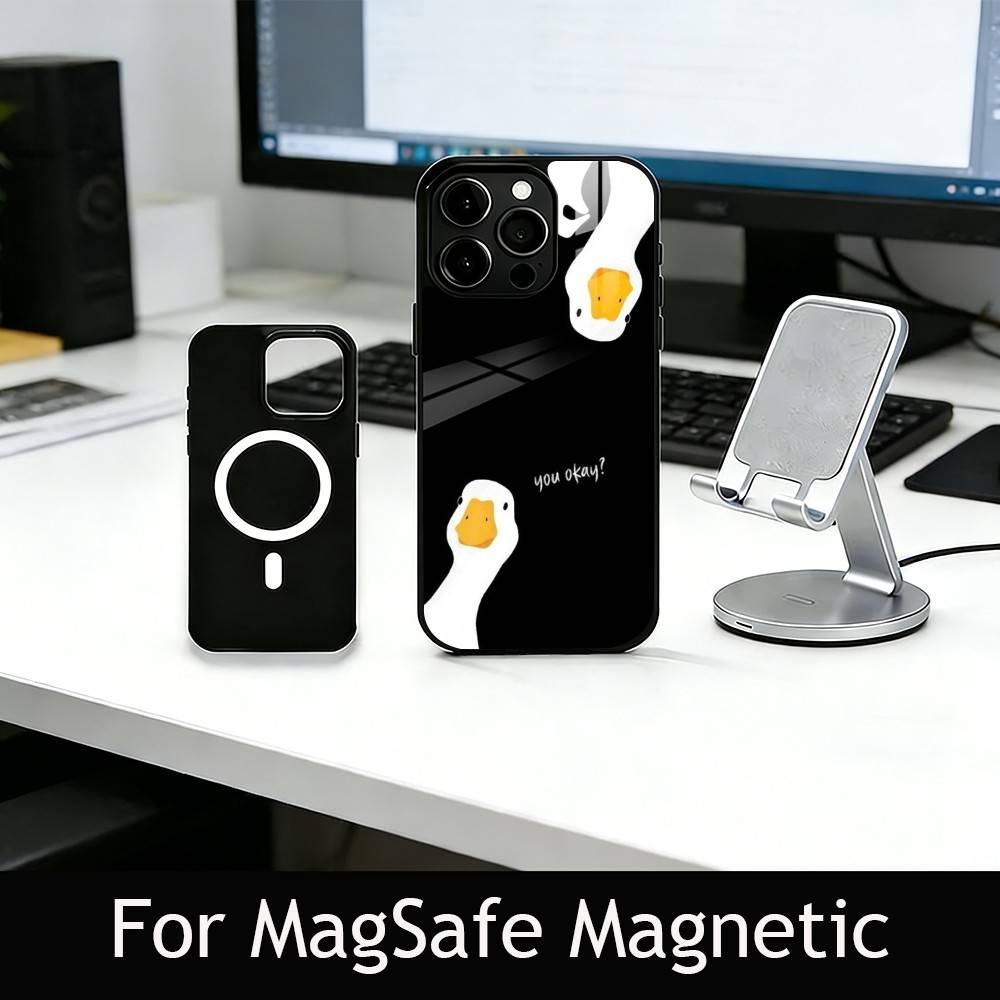 Duck Phone Case For iPhone17,16,15,14,13,12,11 Plus,Pro Magnetic with Magsafe Wireless Charging