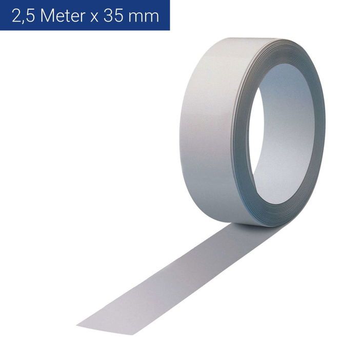 Bande métallique adhésive - MAUL - 2,5 m - Blanc - Souple pour aimants - Made in Germany