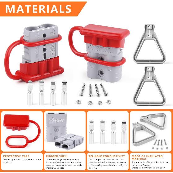 Zhushan 2 PCS 120a Battery Quick Connect/Disconnect Wire Harness Plug Connector Kit - Ideal for Cars, Trailers, Motors, and Electronics Maintenance