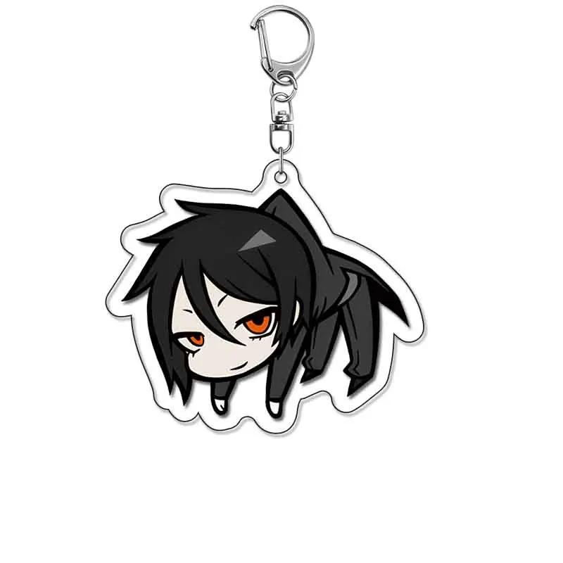 Anime Black Butler Keychain Cartoon Ciel Phantomhive Sebastian Michaelis Acrylic Bag Tag Keyring Pendant Accessory