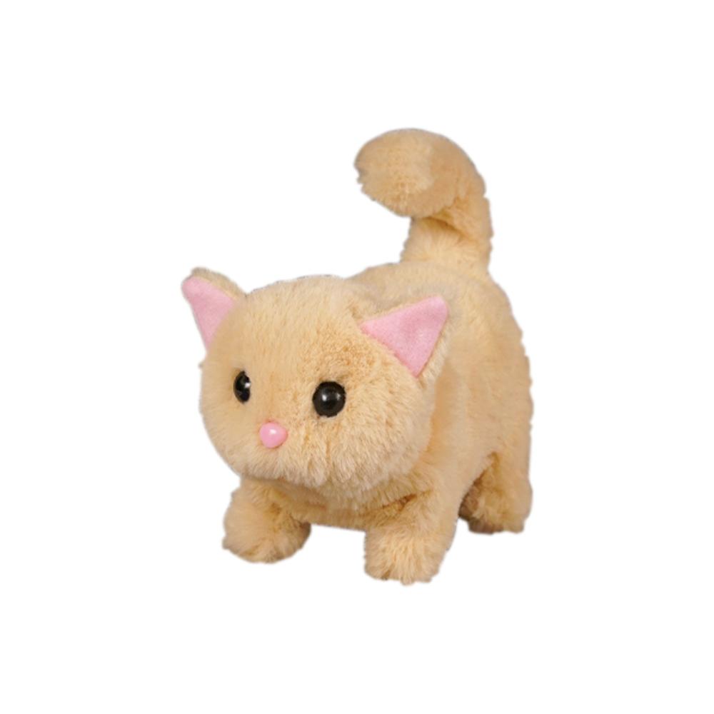 

Tail Wagging Cat Plush Toy Stuffed Animal Walking Interactive Cat Electronic Stuffed Doll Kids Toy жёлтый