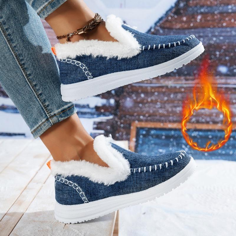 Low-top plush snow boots women's lightweight non-slip indoor and outdoor cotton boots large