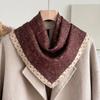 71 Cotton and Linen Retro Wind Green Geometric Small Square Scarf Silk Scarf Women's New Neck Protection Small Scarf Silk Scarf Neck High Sense