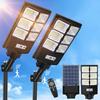 VUAA 2 Pack Solar Street Lights Outdoor Waterproof, 6500K 10000LM LED Solar Lights for Outside Dusk to Dawn, Outdoor Flood Lighting with Motion
