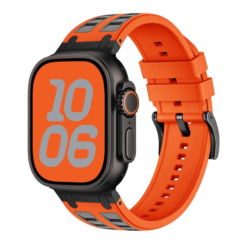 

Sport strap for apple watch ultra1 2 3 band 49mm 45mm 41mm 44mm 40mm 42 46mm silicone Car line style bracelet series11 10 9 8 7 6 5 SE 44/45/46(s10/S11)/49MM сірий/помаранчевий