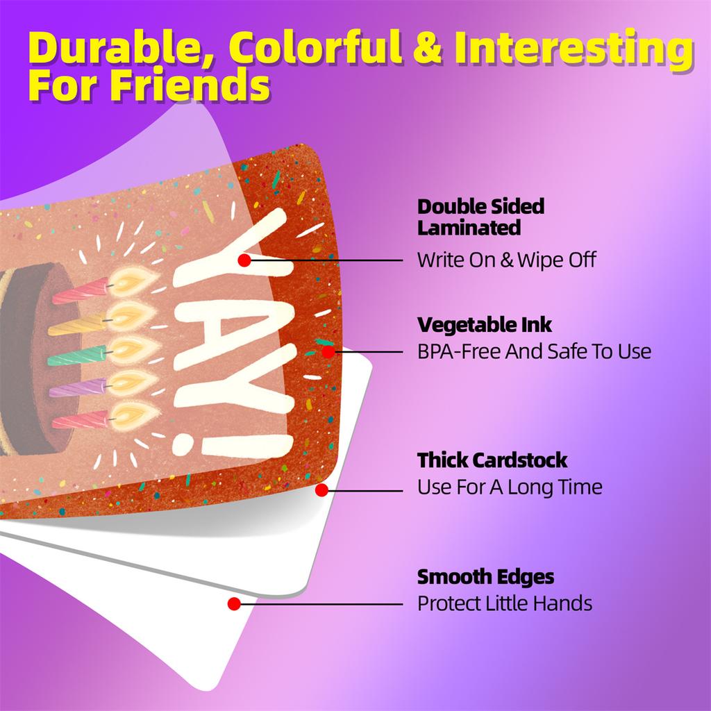 50 Pcs Creative Birthday Decorative Cards - Party Atmosphere Decoration, Blessing Greeting Cards, Scrapbook Sticker Set