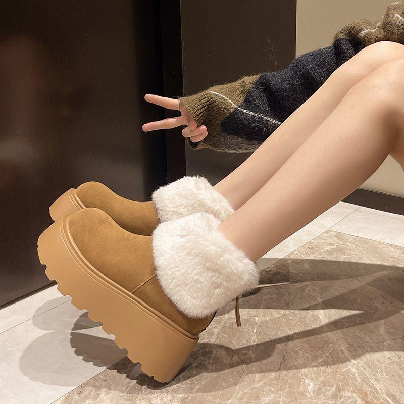 Estribos de uma perna femininos tamanho grande elástico macio inverno quente anti-frio acolchoados botas de neve antiderrapantes usáveis sapatos para esportes casuais ao ar livre botas de algodão