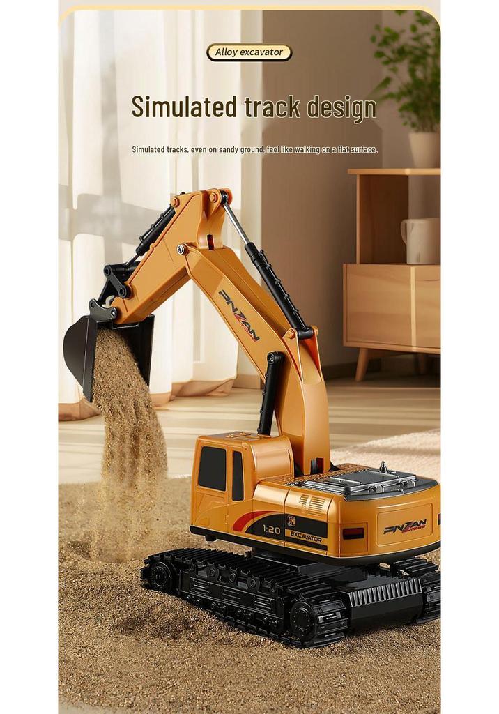 Liutong Alloy Remote Control Electric Excavator Toy – Digger Construction Vehicle for Boys, Ideal Birthday Gift for Kids.