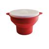 Modern Eco-Friendly Microwave Popcorn Popper Maker Foldable Silicone Bowl Big Capacity Lid Polished DIY Collapsible Home Use