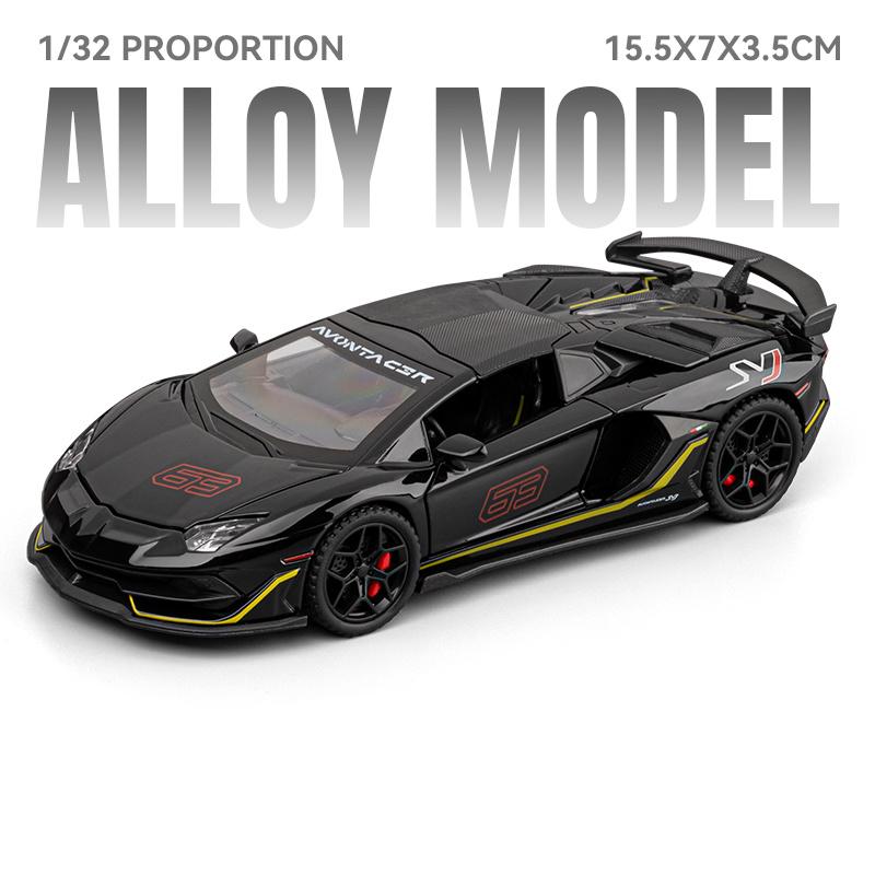1:32 Aventador SVJ63 Super Sports Car Alloy Metal Diecast Model Car High Simulation Collectible Miniatures Home Decoration Gifts