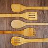 8pcs Natural Bamboo Spatula Spoon Long Handle Slotted Turner Non Stick Pan Spatula  Household