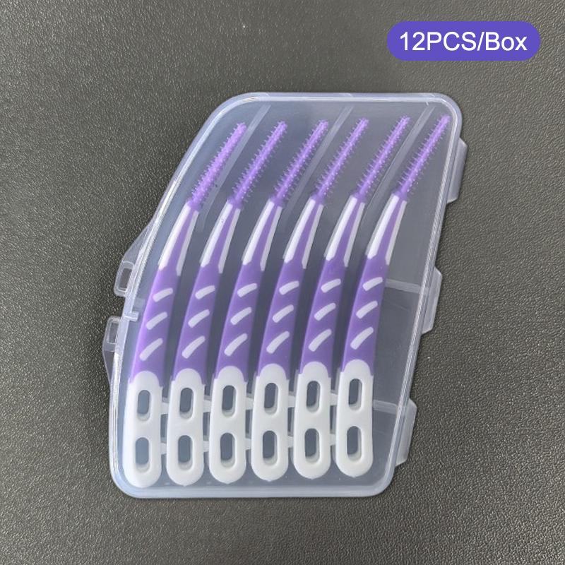 1/5 Box Interdental Silicone Brushes Teeth Stick Toothpicks Interdental Brushes Dental Cleaning Brush Teeth Care Dental Floss