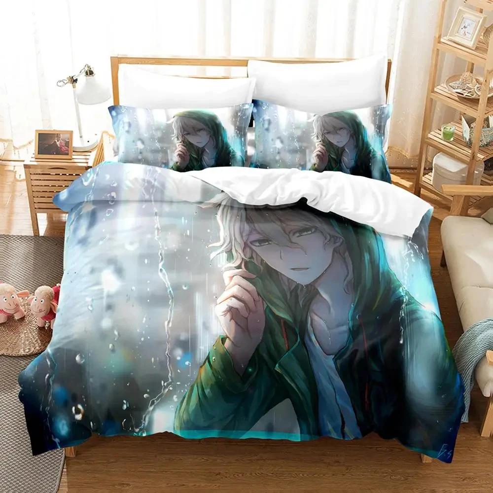 Danganronpa V3 Duvet Cover Set for Adults Boys 3 Piece Cartoon Anime Bedding Set Bedroom Y2k Quilt Cover Pillowcase