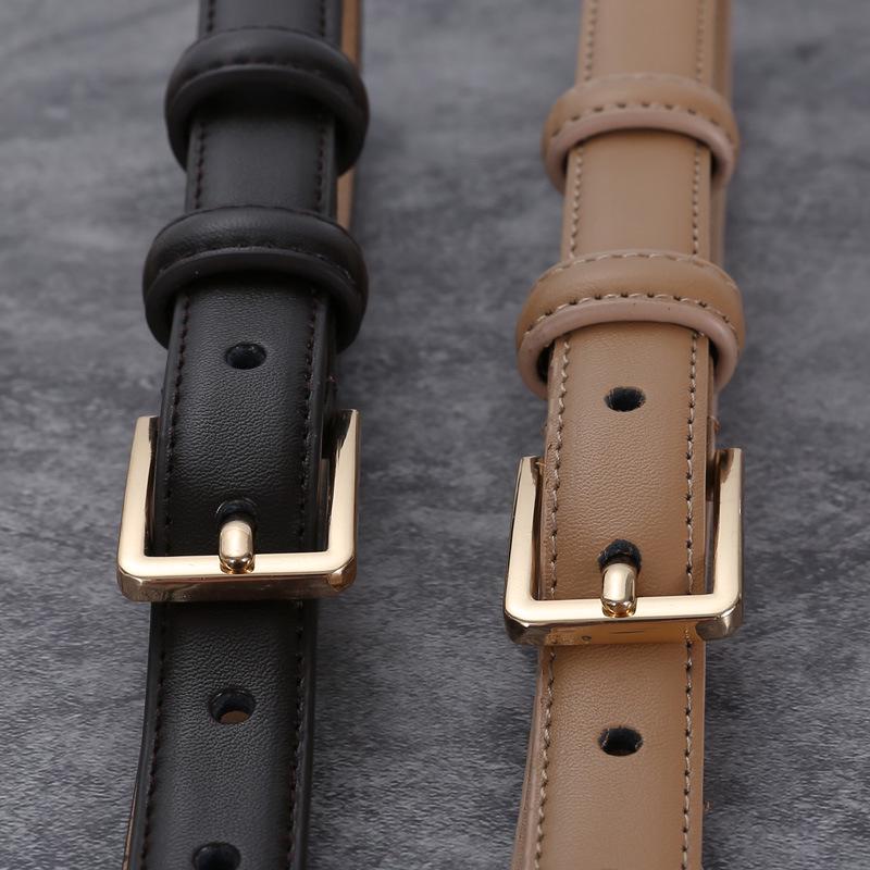 Stylish Women's Black Leather Belt - Versatile, Fashionable, and Decorative for Skirts