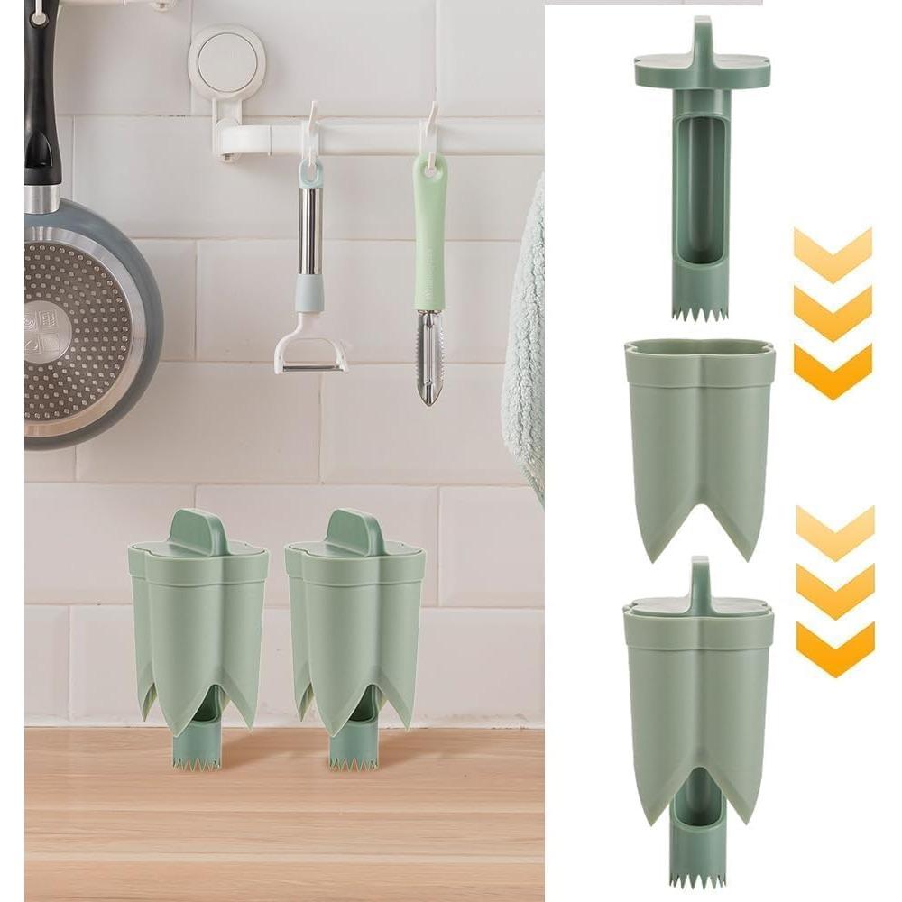 Pepper Seed Remover, 2-in-1 Bell Pepper Cutter and Coring Tool, Bell Pepper Corer, Vegetable Kitchen Gadget (green, 1 Piece)