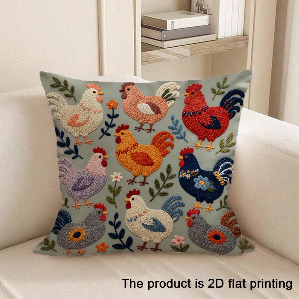 1Pc Adorable Animal-Printed 2D Flat Printing Pillowcases Sofa Cushion Cover Home Bedroom Room Decoration