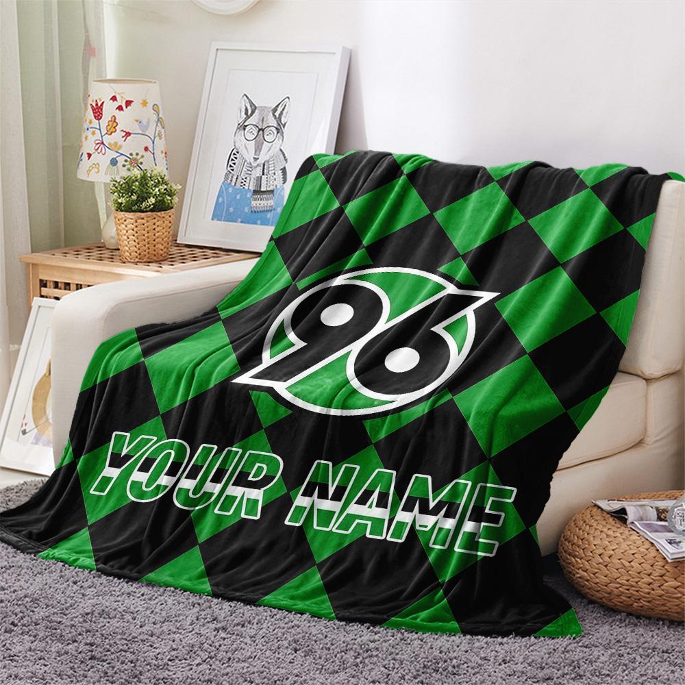 Custom Name Hannover 96 Flannel Blanket, High quality Comfortable for All Seasons, Home Decor, Warmth and Comfort