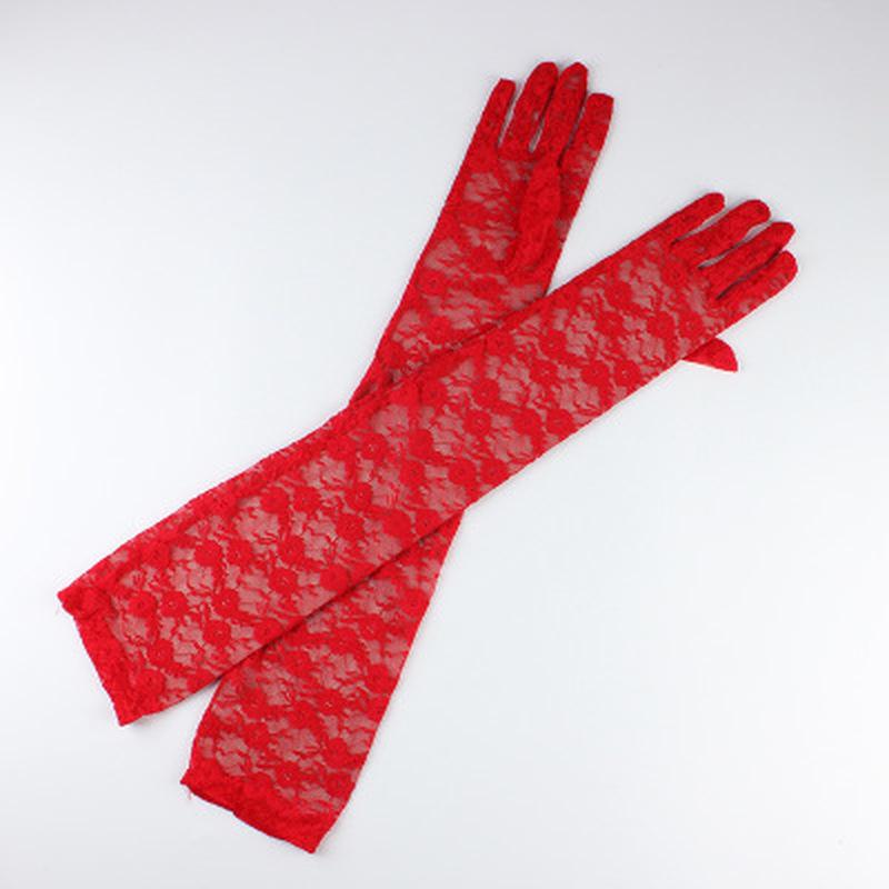 Sexy Lace Gloves Women Summer Sun Gloves Lace Gloves UV Drive Long Thin Section Finger Gloves