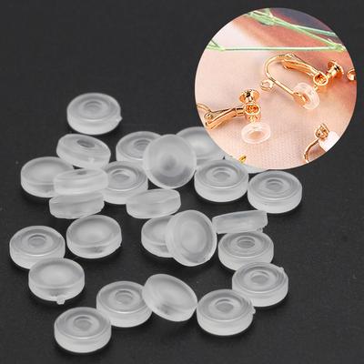 Earring Back Pads Clear Silicone Comfort Earring Cushions for Clips On Earrings