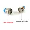 12/16/19/22mm Waterproof Metal Push Button Switch LED Light Momentary Latching Car Engine Power Switch 5V 12V 24V 220V Red Blue