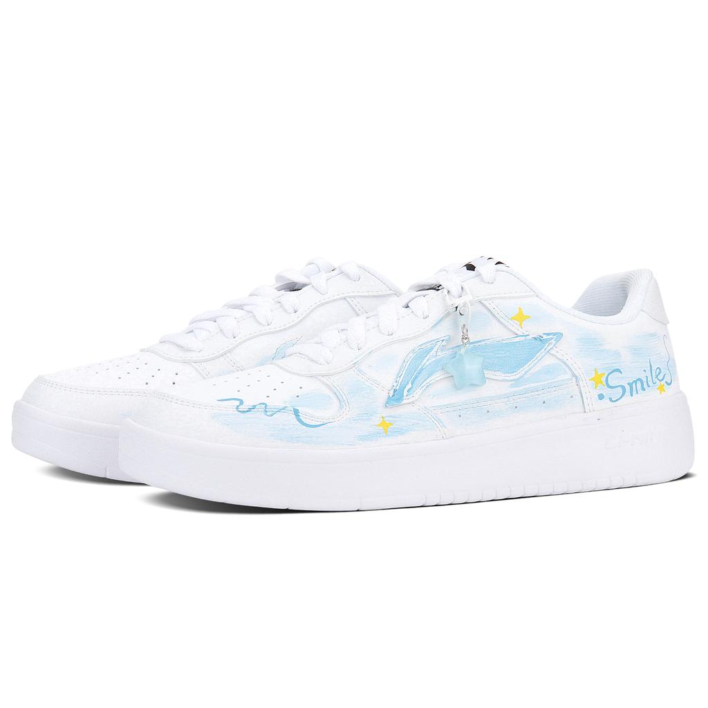 Li Ning Floating Boat Abriebfeste Low-Top Skateboard-Schuhe Unisex Himmelblau AGCS419-1(2)