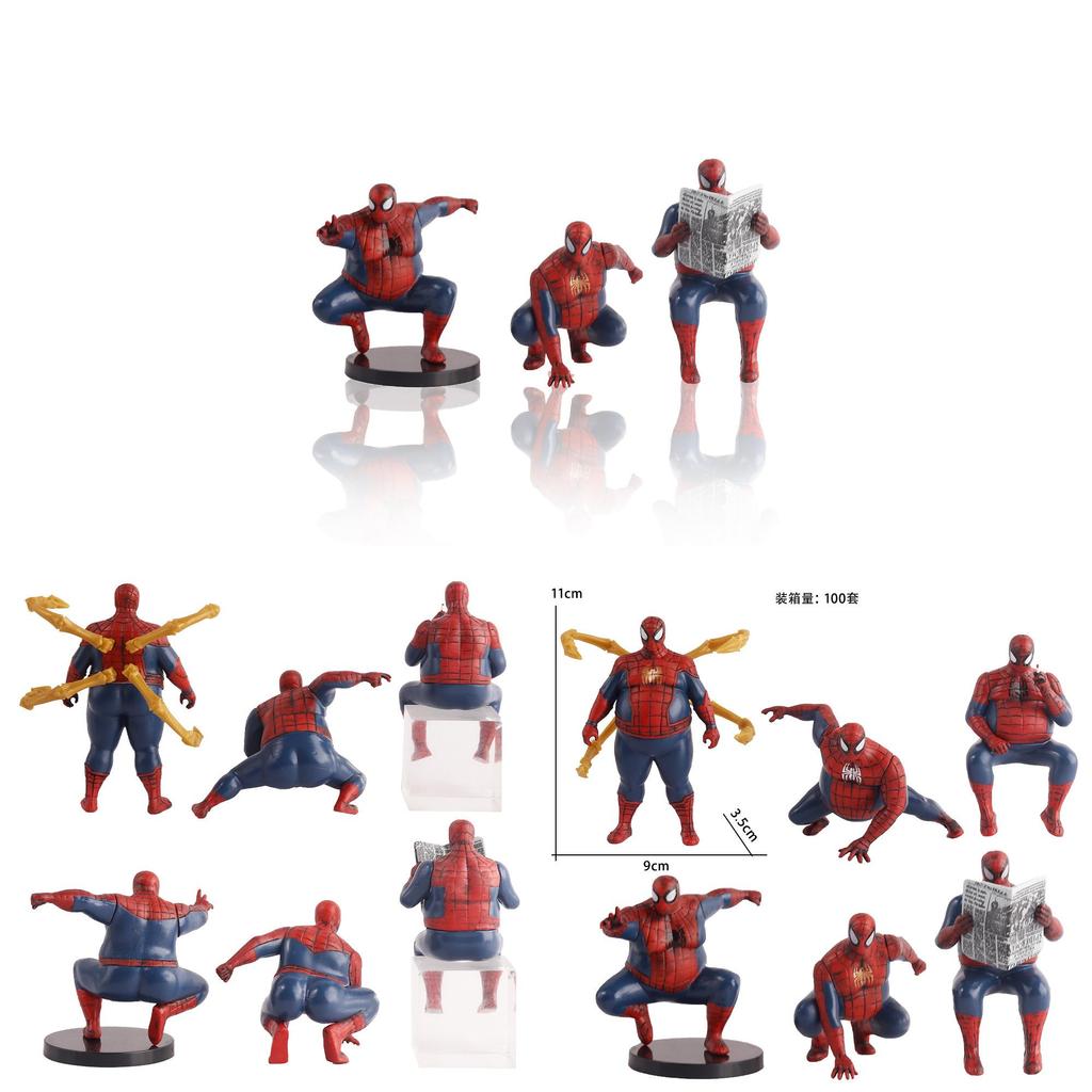 Fat Chubby Spider Man Pvc Desk Decor With Hero Figurine For Office And Car Display