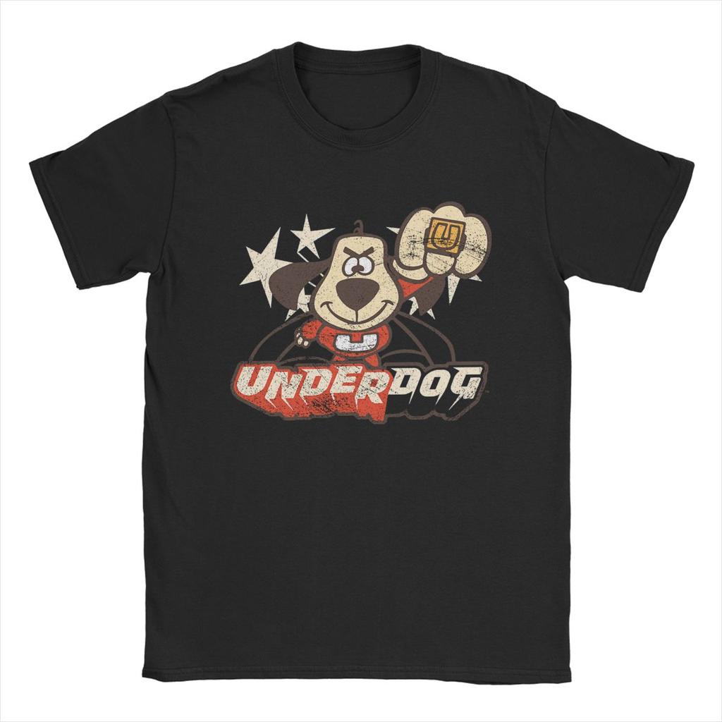 Vintage Underdog Flying Logo T-Shirt Men Crew Neck Cotton T Shirts Short Sleeve Tee Shirt Summer Clothing