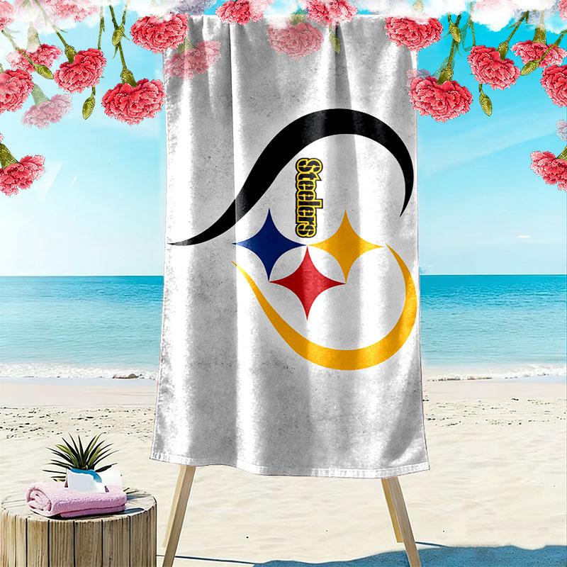 Steelers Print Beach Towel, Large Soft Quick Dry Towel for Beach Camping Swimming
