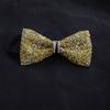 Solid Color Rhinestone Collar Flower British Style Adjustable Gentleman's Bow Tie Bowtie Collar Cravat Men's Suit Accessory