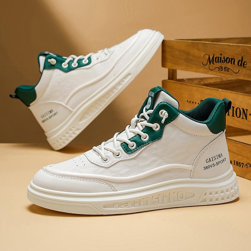 New Men's Classic Fashion High Top Thick Sole Skateboarding Shoes Comfortable Soft Sole Basketball  Sneakers