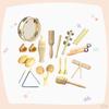 5 Pieces Musical Instruments Set Educational Toy Wooden Percussion Creative Natural Wood