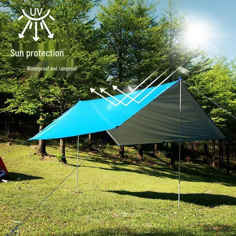 Waterproof Outdoor Camouflage Sunshade: Multifunctional Silver Coated Beach Canopy Tent & Portable Ground Sheet Awning