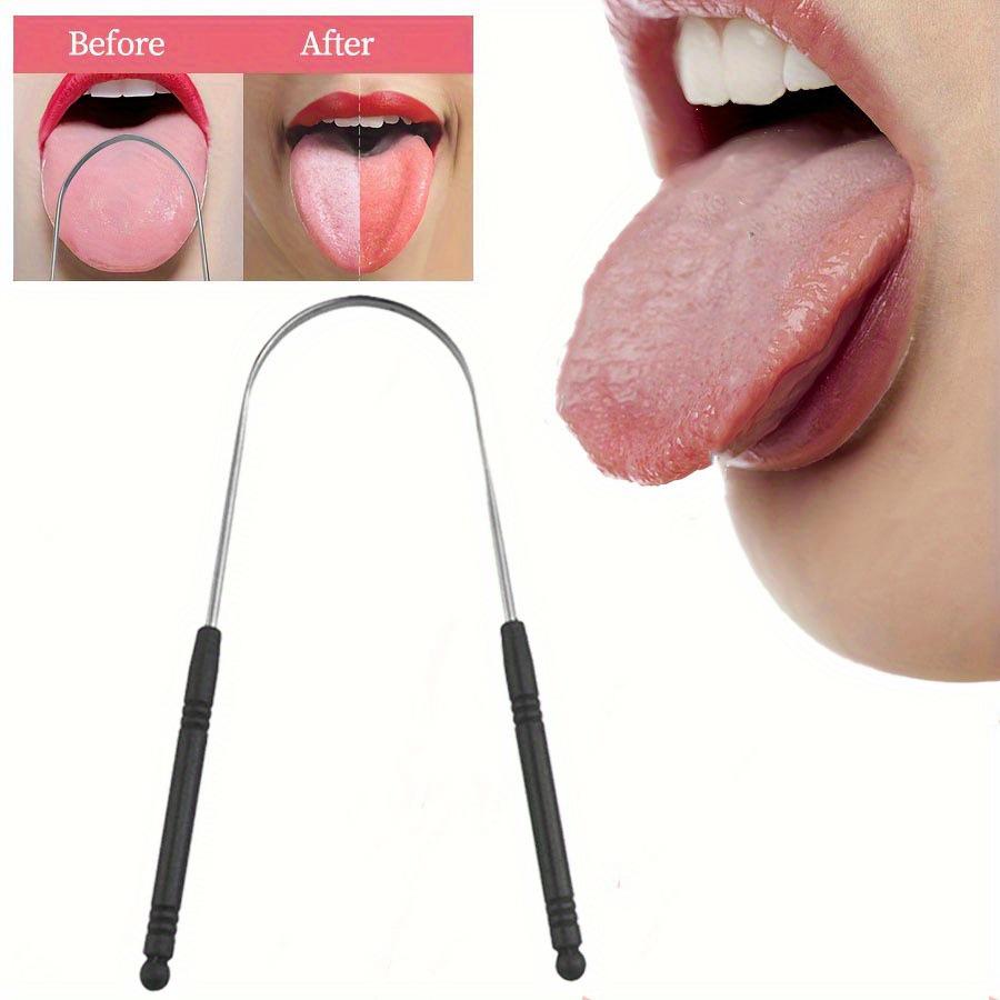 Stainless Steel U-Shaped Tongue Scraper and Brush Oral Cleaner