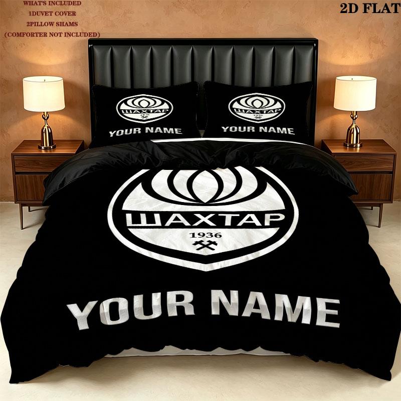 Custom Fc Shakhtar Donetsk Bedding Quilt Set Quilt Cover Pillowcase Home Decoration Birthday Gift (1 * duvet cover + 2 * pillowcase, without core)