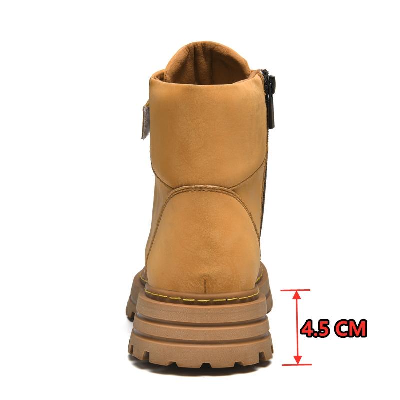 Fashion Men Chelsea Ankel Boots Winter Warm 4.5cm Thick Bottom Business Shoes Cold Weather Women With Zippers Fashion Plus Size 35-50