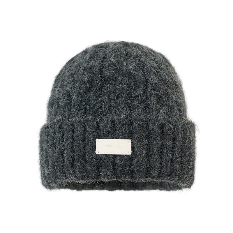 

Women s autumn and winter casual wool hats trend show face small headgear Korean version niche simple and versatile knitted hats one size