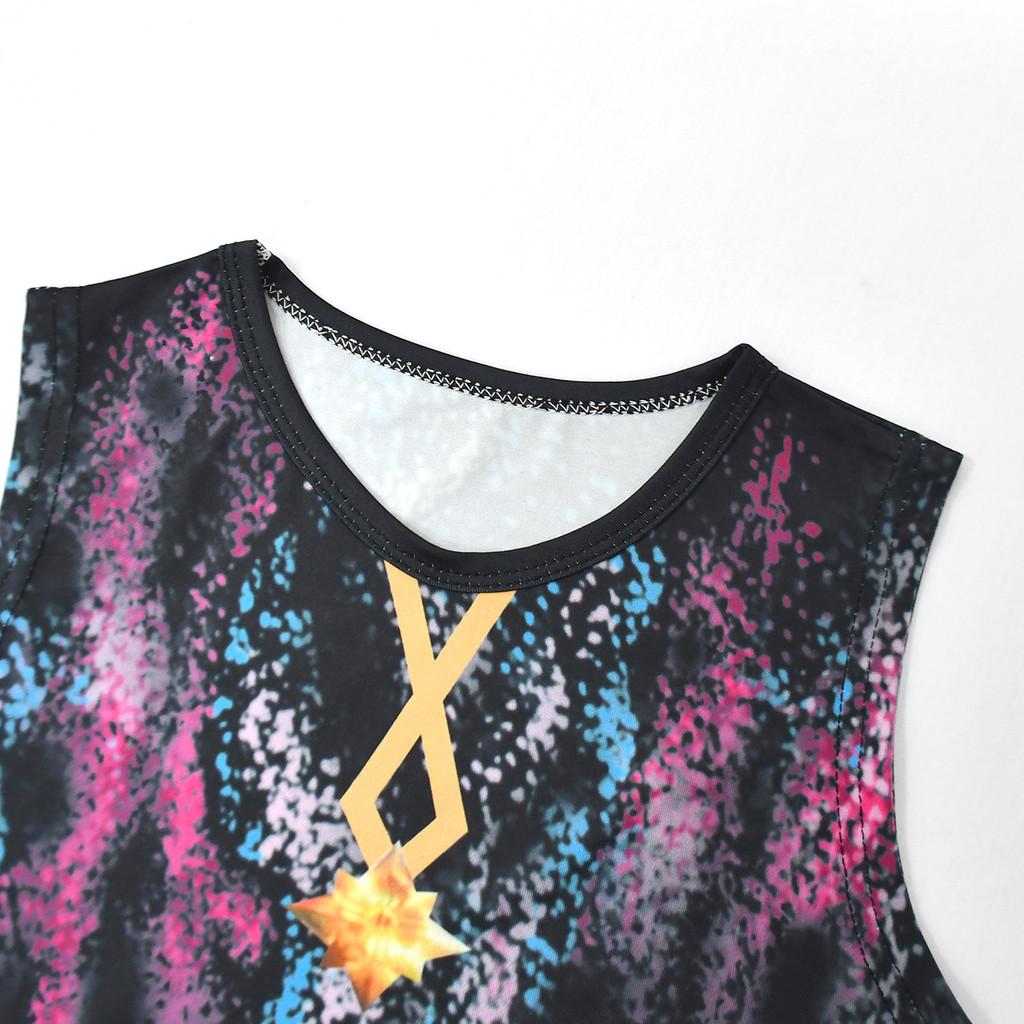 Kids Girls Anime Cartoon POP Singer Super Star Printed Vest Jacket Pants Clothes Set Outfit Halloween Cosplay Costumes
