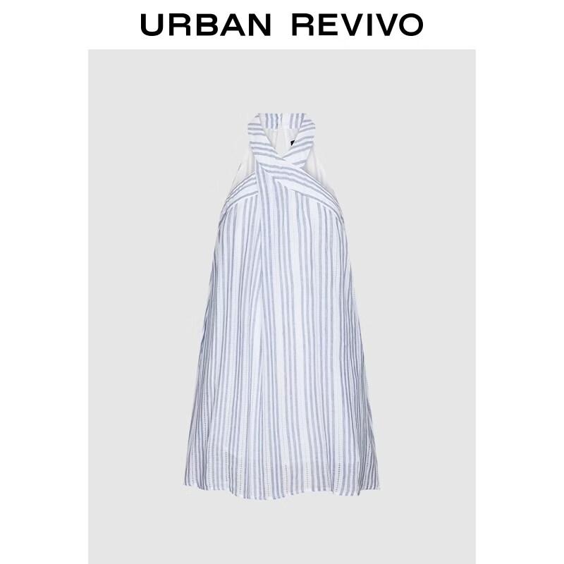 

UR2026 Women s Striped Halter Neck Dress XS