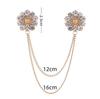 High Quality Rhinestone Flower Brooch Korean Tassel Chain Suit Collar Pins Corsage Fashion Wedding Party Jewelry Accessory