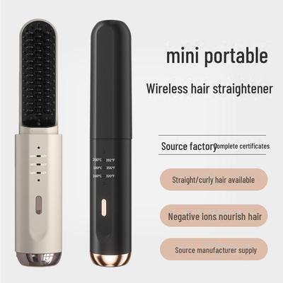 Wireless Dual-Purpose Hair Straightener for Straight & Curly Hair with Negative Ion Technology