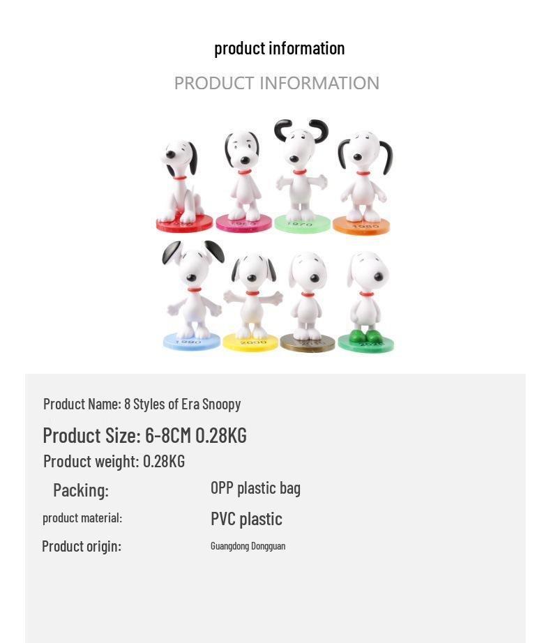 Grenzüberschreitende Trendige Snoopy Mini-Figur Dekoration: PVC Niedliche Schreibtischdekorationen