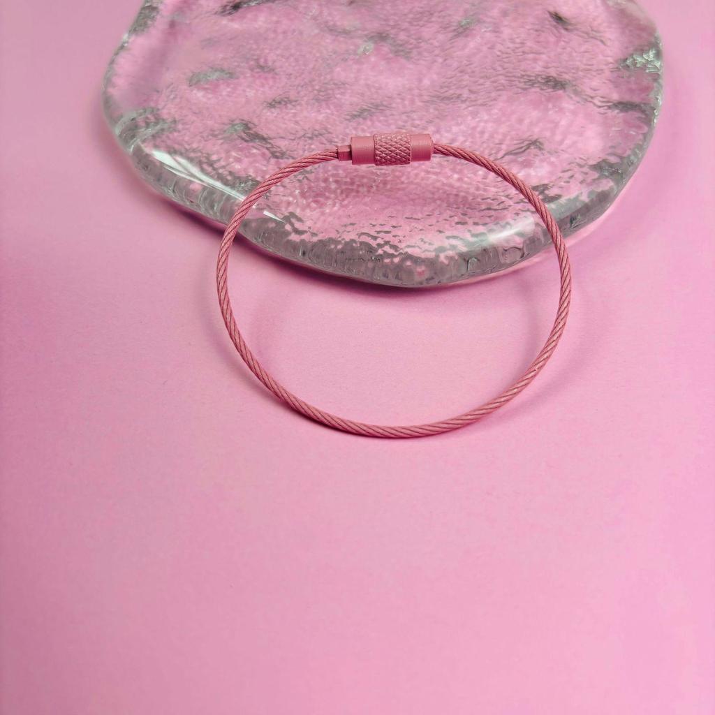 Punktfärgad Emaljerad Ståltrådsring, Målad/Rostfri Stålring, Repspänne, Godisfärgad Ståltrådsrep