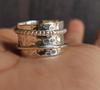 Hammered Spinner Ring, 925 Solid Silver, Thumb Spinning Ring, Meditation Ring, Women Gift for her, Mothers Day Gift