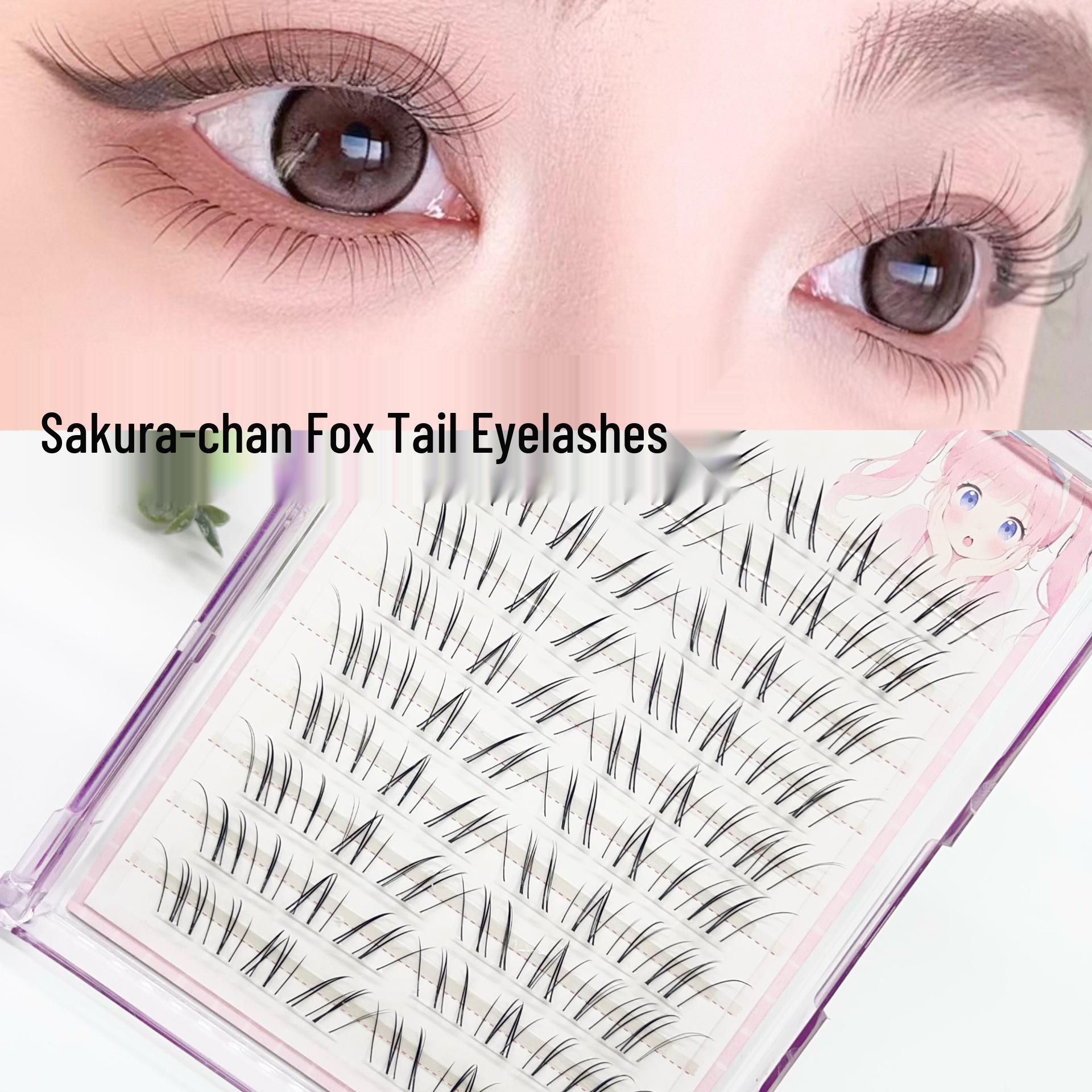 Sakura Phoenix Tail Fox Transparent False Eyelashes