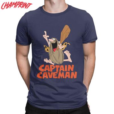 Captain Caveman Cavey T-Shirt Herren Baumwolle Humorvolle T-Shirts Rundhals 1980er Cartoon T-Shirt Kurzarm Kleidung Bedruckt