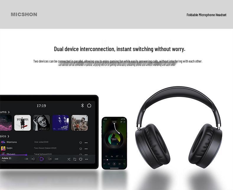 Huaqiangbei Over-Ear Bluetooth Headset: Long Battery, Wireless, Sports & Gaming, Low Latency